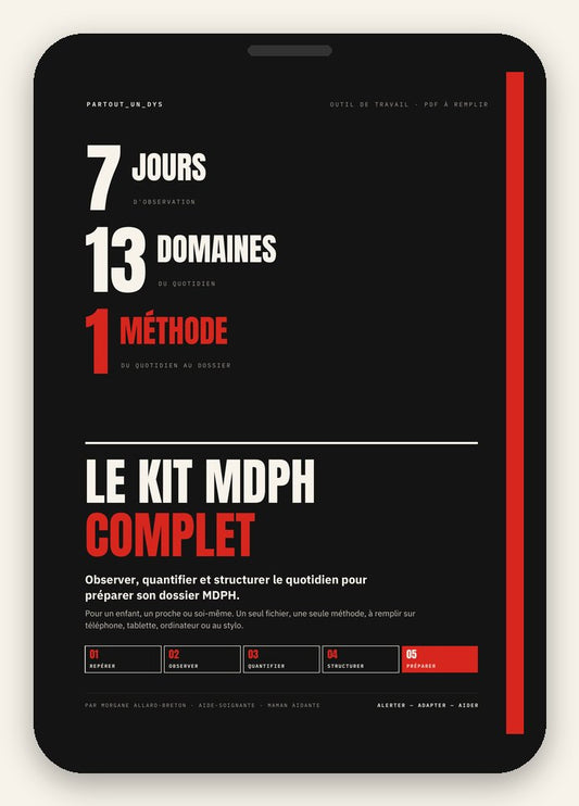 Le Kit MDPH complet affiché sur un téléphone