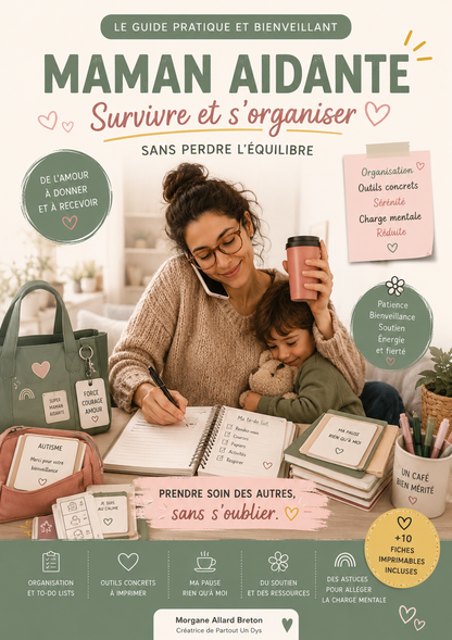 Ebook Maman Aidante | Guide organisation famille TSA handicap  + 10 fiches imprimables | Charge mentale | MDPH | PDF à télécharger