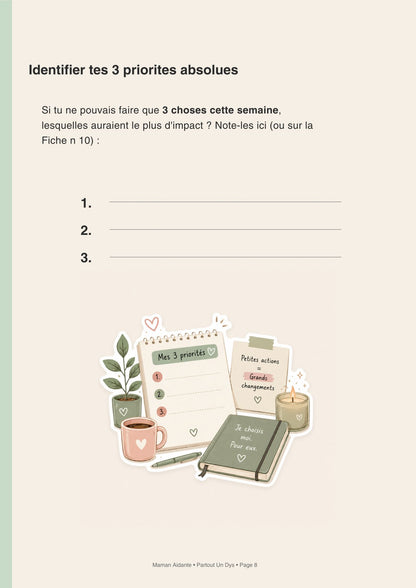 Ebook Maman Aidante | Guide organisation famille TSA handicap  + 10 fiches imprimables | Charge mentale | MDPH | PDF à télécharger