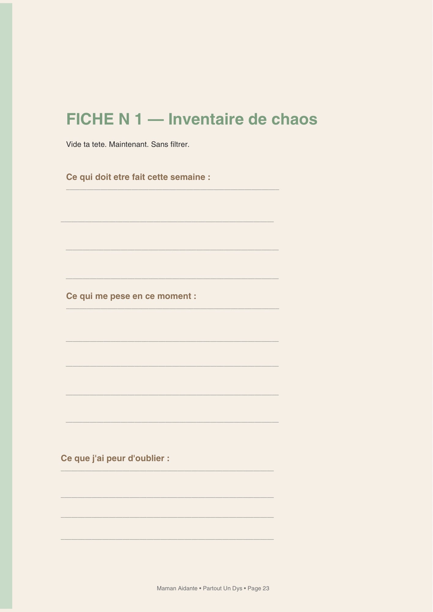Ebook Maman Aidante | Guide organisation famille TSA handicap  + 10 fiches imprimables | Charge mentale | MDPH | PDF à télécharger
