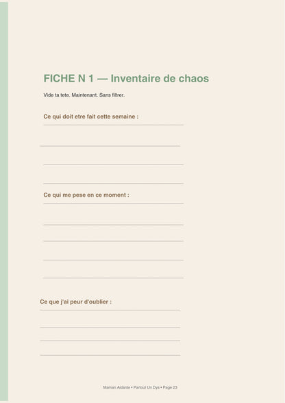 Ebook Maman Aidante | Guide organisation famille TSA handicap  + 10 fiches imprimables | Charge mentale | MDPH | PDF à télécharger