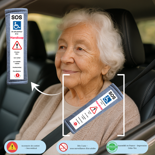 Protège ceinture Handicap – housse d alerte pour prise en charge d’urgence
