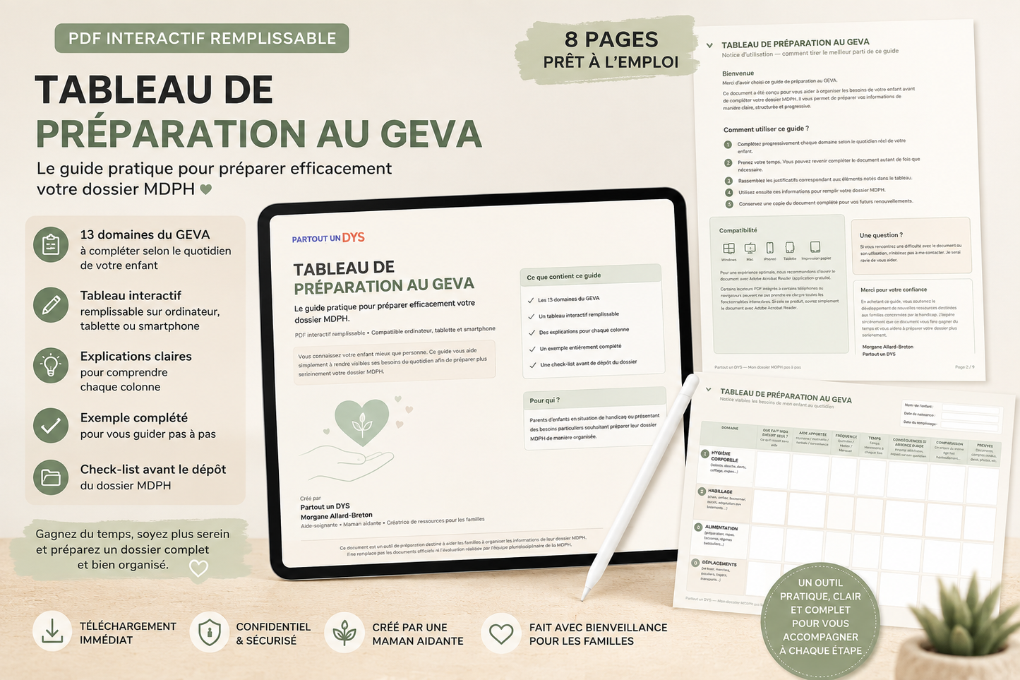 Tableau de préparation au GEVA – PDF interactif remplissable