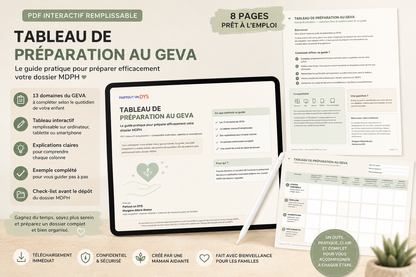 Tableau de préparation au GEVA – PDF interactif remplissable