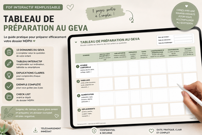 Tableau de préparation au GEVA – PDF interactif remplissable