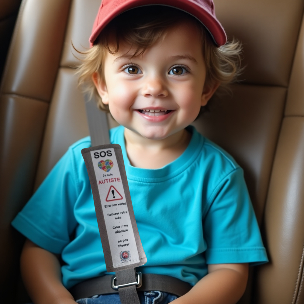 Protège-ceinture enfant TSA & Autisme – Accessoire sécurité & urgence médicale