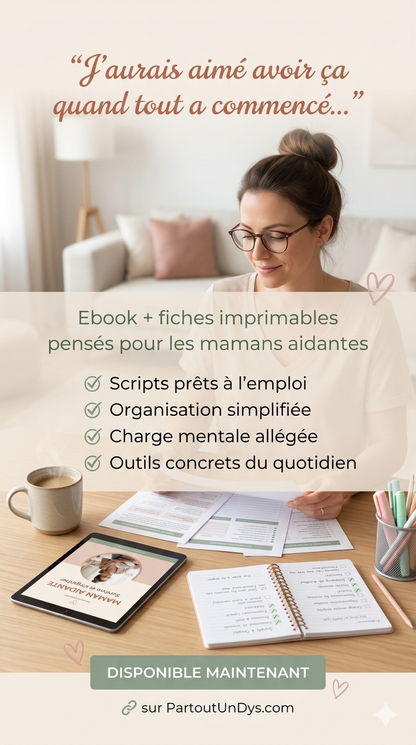 Ebook Maman Aidante | Guide organisation famille TSA handicap  + 10 fiches imprimables | Charge mentale | MDPH | PDF à télécharger