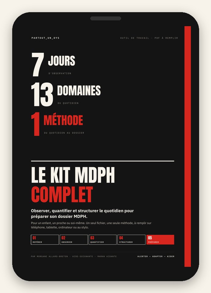 Le Kit MDPH complet affiché sur un téléphone