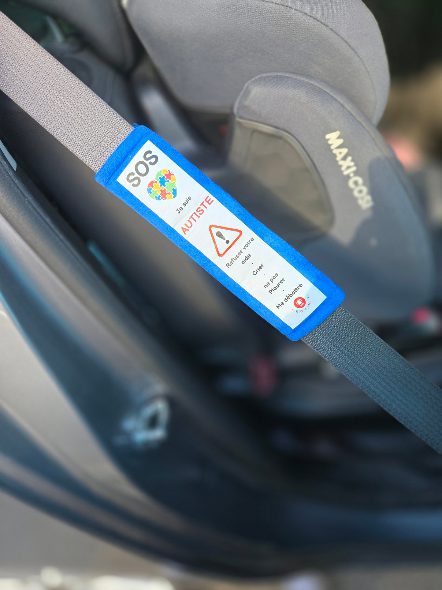 Protège-ceinture enfant TSA & Autisme – Accessoire sécurité & urgence médicale