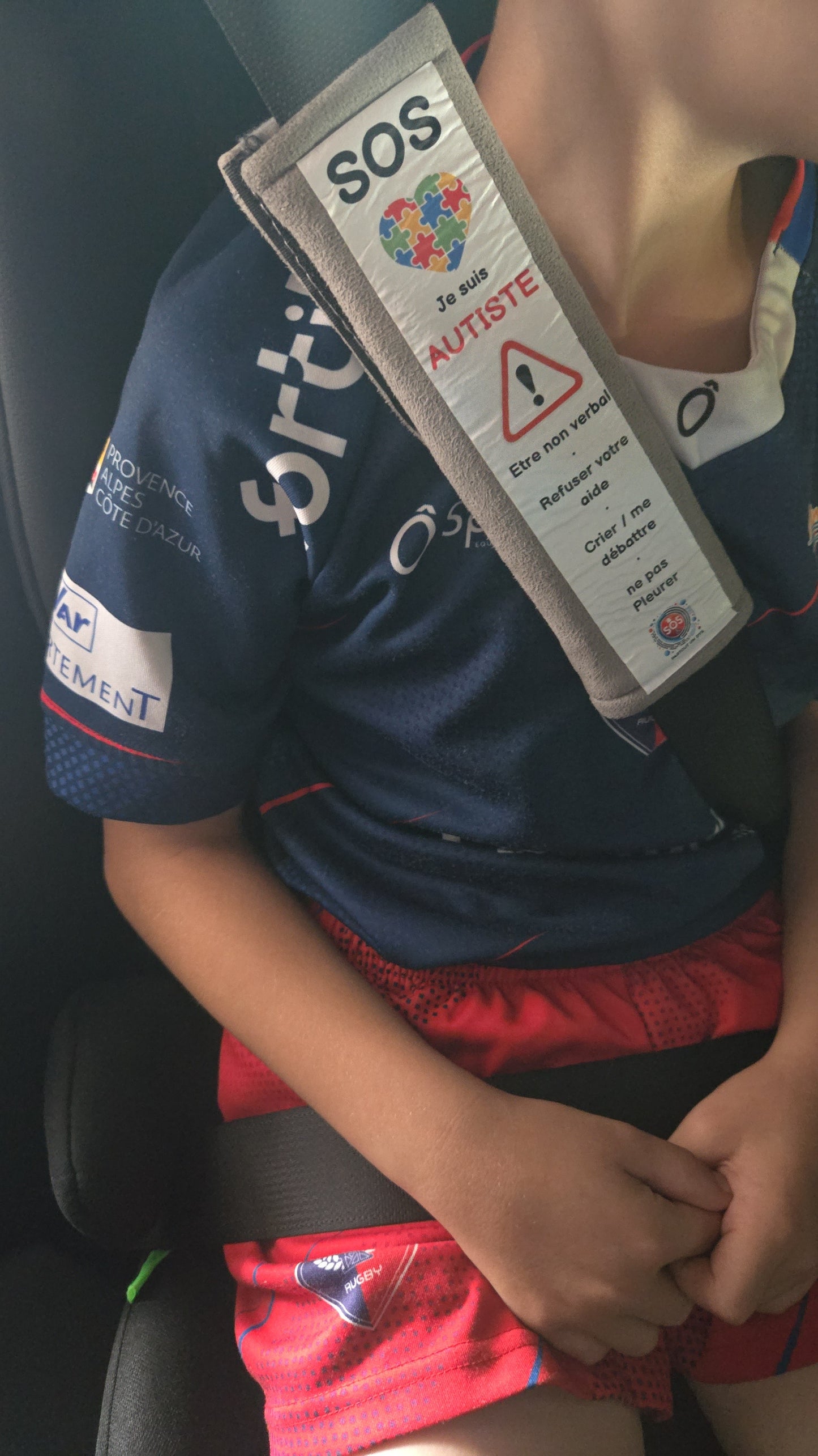 Protège-ceinture enfant TSA & Autisme – Accessoire sécurité & urgence médicale